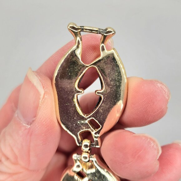 Coro Red Confetti Lucite Link Vintage Bracelet w/Fold Over Clasp - Picture 7 of 9